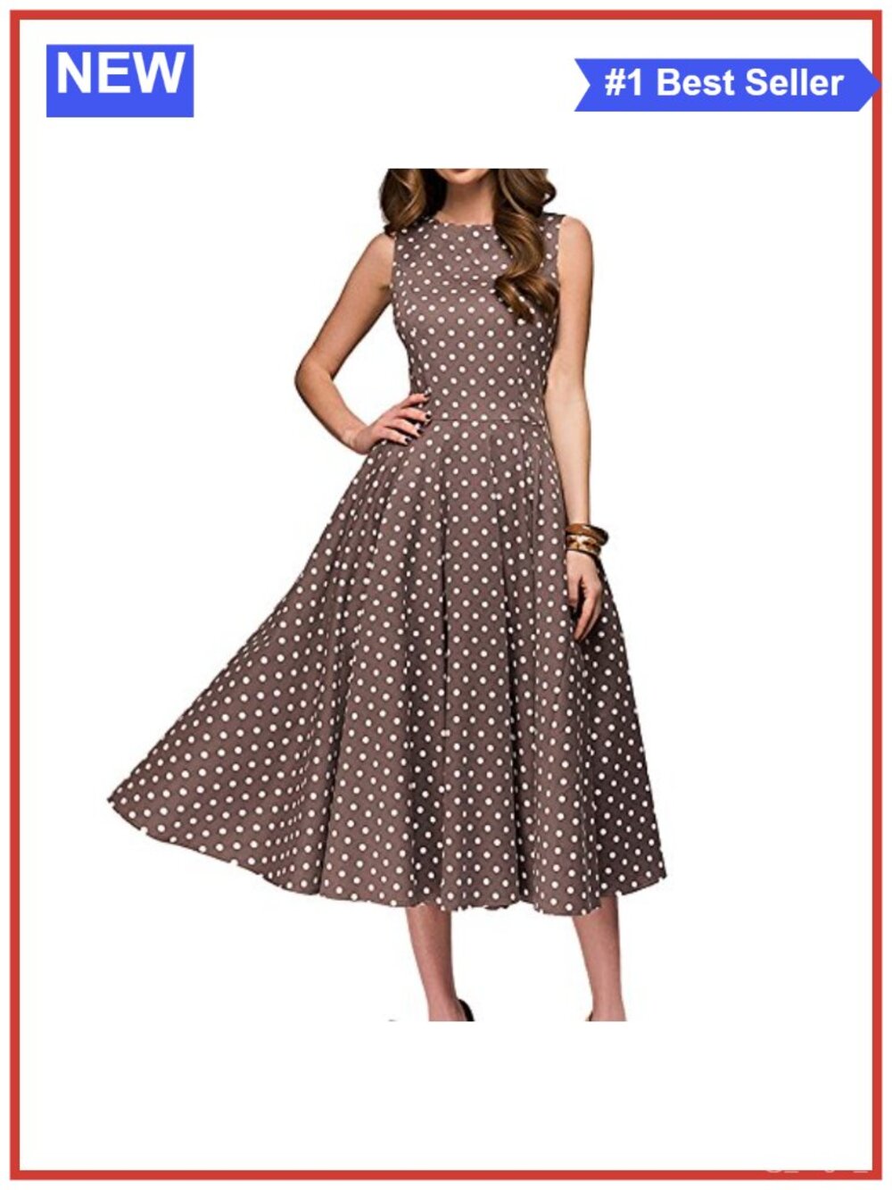 Vintage 1950s Audrey Hepburn Style A-Line Swing Midi Dress